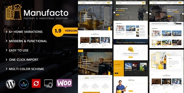 Manufacto Factory WordPress Theme 2.4 GPL Theme