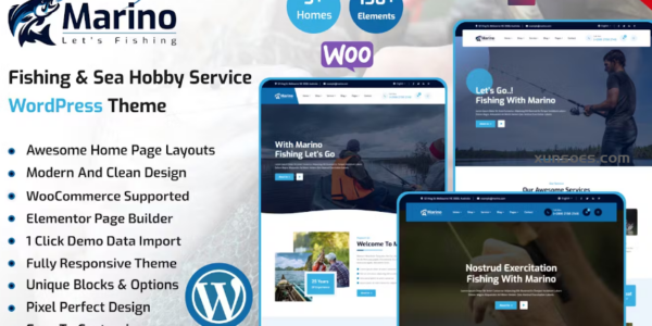 Marino Fishing Sea Hobby WordPress Theme 1.0.0 GPL Theme
