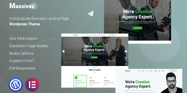 Massivex Multipurpose Business WordPress Landing Page WordPress Theme 1.0.0 GPL Theme
