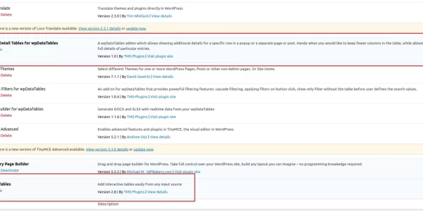 Master-Detail Tables for wpDataTables 2.0.1 GPL Plugins