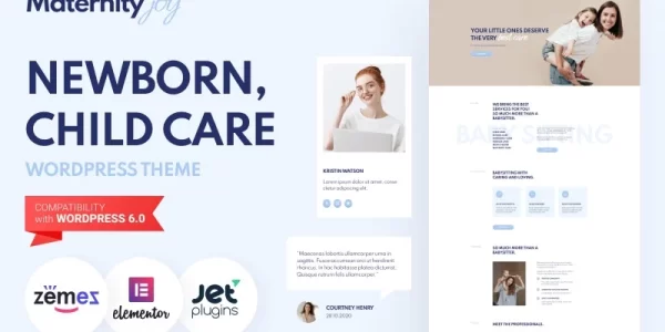 MaternityJoy Newborn, Child Care WordPress Theme 1.0.1 GPL Theme