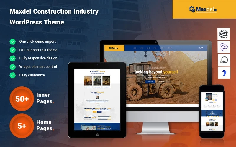 Maxdel Construction Industry WordPress Theme 1.0.0 GPL Theme
