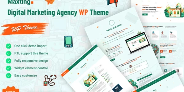 Maxting Digital Marketing Agency WordPress Theme 1.0.1 GPL Theme