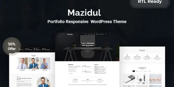 Mazidul Portfolio Responsive WordPress Theme 1.0.0 GPL Theme