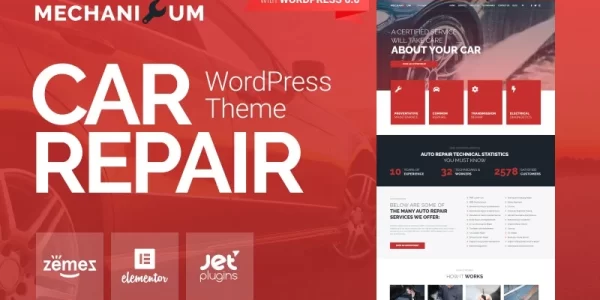 Mechanicum Car Repair WordPress Elementor Theme WordPress Theme 1.0.1 GPL Theme