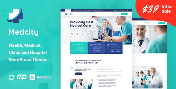 Medcity Health Medical WordPress Theme 1.1.0 GPL Theme