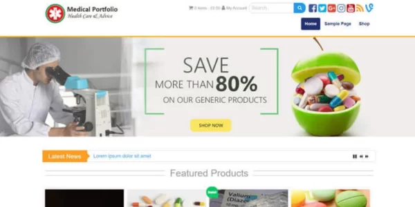 Medical Portfolio Pro WordPress theme provided by InsertCart 1.0 GPL Theme