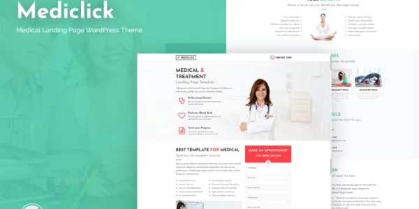 Mediclick Medical Landing Page WordPress Theme 1.0.1 GPL Theme