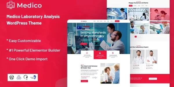 Medico Laboratory Analysis WordPress Theme 1.0.1 GPL Theme