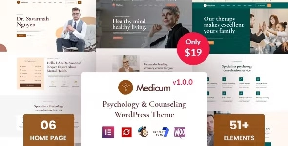 Medicum – Psychology Counseling WordPress Theme 1.0.1 GPL Theme
