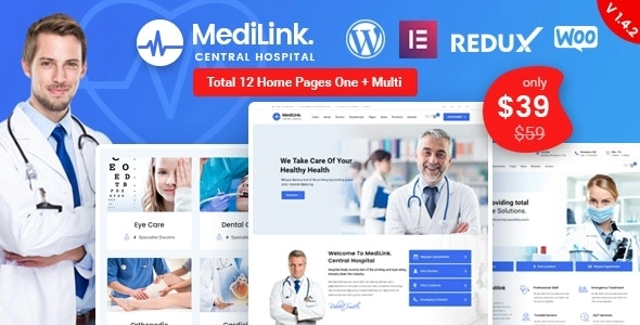 Medilink Health Medical WordPress Theme 1.7.2 GPL Theme