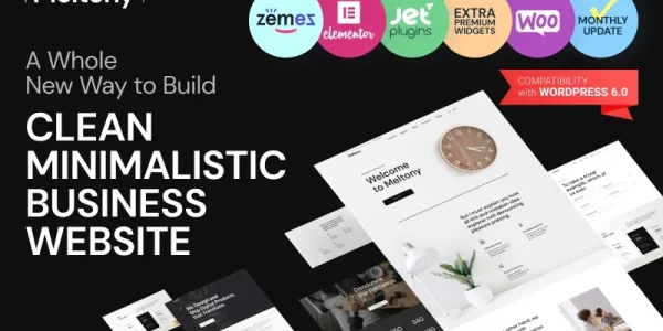 Meltony Minimalist for Any Businesses WordPress Theme 1.0.1 GPL Theme