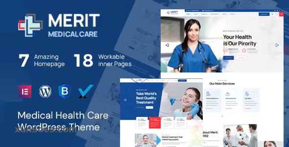 Merit Health Medical WordPress Theme RTL Ready 2.1 GPL Theme