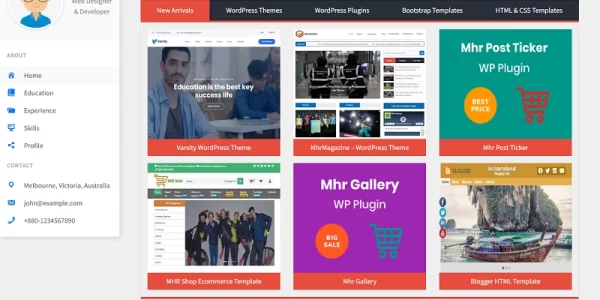 MhrPortfolio Portfolio and Digital Product Based WordPress Theme 1.0.0 GPL Theme