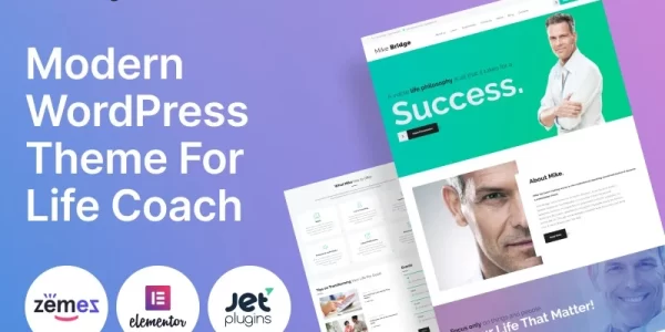 Mike Bridge Motivational Coach WordPress Theme 1.0.1 GPL Theme