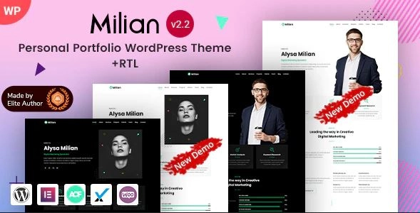 Milian Personal Portfolio Online Resume CV WordPress Theme 2.2 GPL Theme