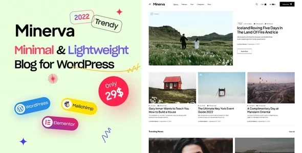 Minerva Modern Blog WordPress Theme 1.0 GPL Theme