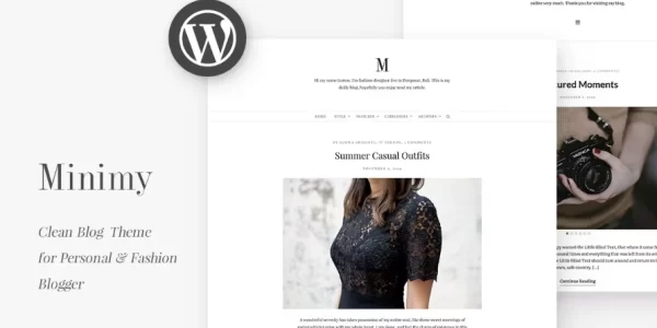 Minimy Responsive Clean Personal Fashion Blog 1.2.1 GPL Theme