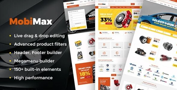 Mobimax Auto Parts WordPress Theme + WooCommerce Shop 5.2 GPL Theme