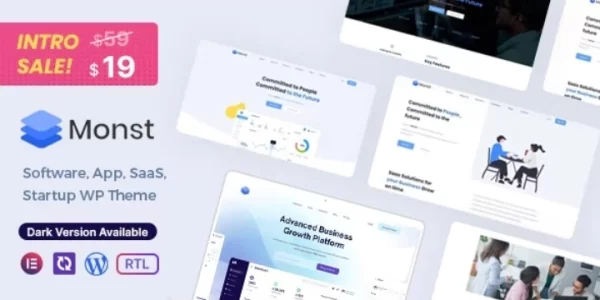Monst Saas Startup WordPress Theme 1.0.1 GPL Theme