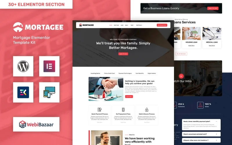 Mortagee Banking, Loan Business Finance WordPress theme WordPress Theme 1.0 GPL Theme