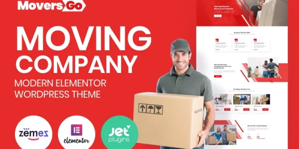 MoversGo Moving Company Modern WordPress Elementor Theme 1.0.1 GPL Theme