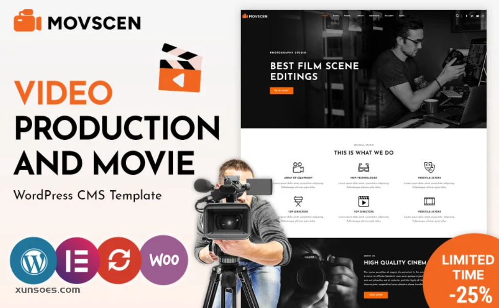 Movscen Movie Studios and Filmmakers WordPress theme 1.0.0 GPL Theme