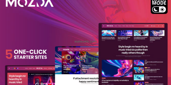 Mozda Micro Magazine Blog Theme with Dark Mode 1.1 GPL Theme