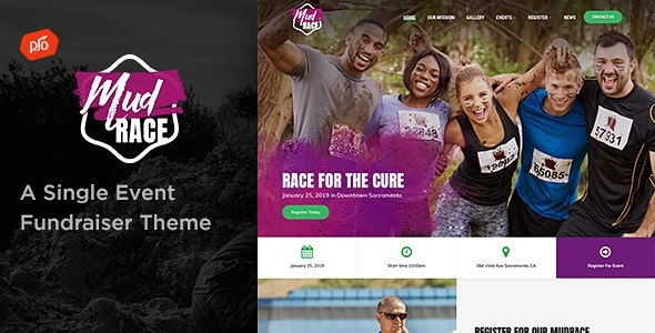 MudRace A Single Event Fundraiser Theme 2.7 GPL Theme
