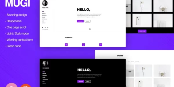 Mugi Personal Portfolio Resume WordPress Theme 1.0.4 GPL Theme