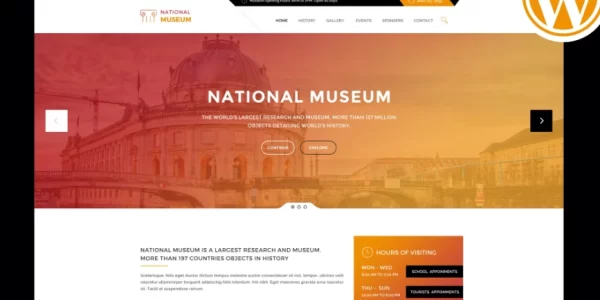 Museum Responsive WordPress Theme 3.0 GPL Theme