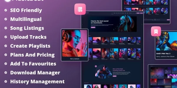 MusicBeat Web Music Streaming WordPress Theme 1.0.2 GPL Theme