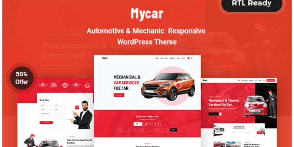 Mycar Automotive Mechanic Responsive WordPress Theme 1.0.1 GPL Theme