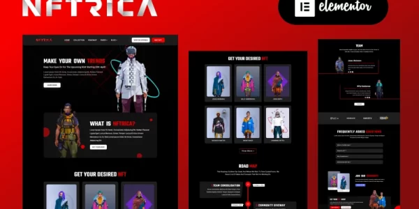 NFTRICA NFT Project Artist Showcase Elementor WordPress Theme 1.0.0 GPL Theme