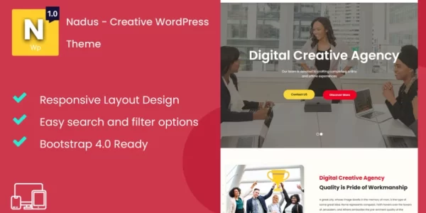 Nadus Creative WordPress Theme 1.0.0 GPL Theme