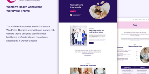 NariHealth Women’s Health Consultant WordPress 1.0.4 GPL Theme