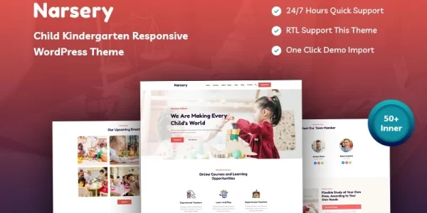 Narsery Child Kindergarten Responsive WordPress Theme 1.0.0 GPL Theme