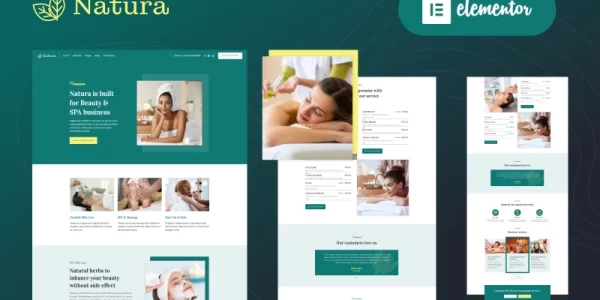 Natura Beauty Spa Massage Salon Elementor WordPress Theme 1.0.0 GPL Theme