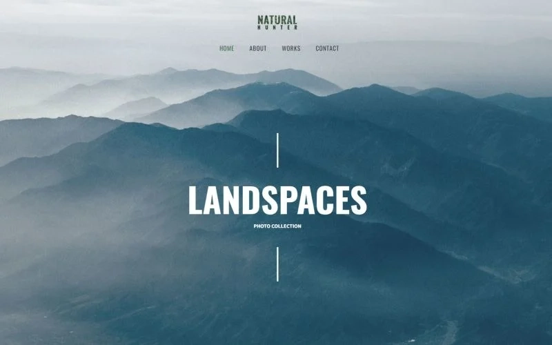 Natural Hunter Creative Photographer WordPress theme WordPress Theme 1.0 GPL Theme