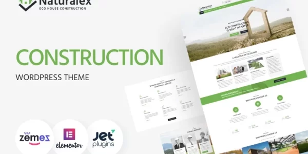 Naturalex Construction Multipurpose Classic WordPress Elementor Theme WordPress Theme 1.0.1 GPL Theme