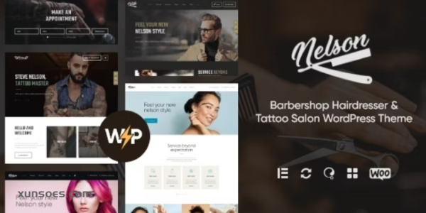Nelson Barbershop Hairdresser, Tattoo Salon Theme 1.5.0 GPL Theme