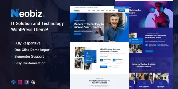 Neobiz IT Solution and Technology WordPress Theme 1.0.0 GPL Theme