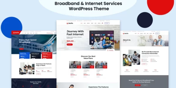 Netfix – Broadband Internet Services WP Theme 1.1.3 GPL Theme