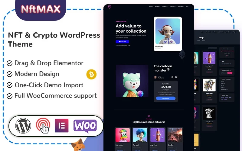 Nftmax – NFT Crypto WordPress Theme 1.0 GPL Theme