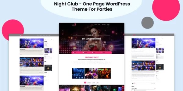Night Club One Page WordPress Theme For Parties 1.0 GPL Theme