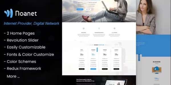 Noanet Internet, Digital Network WordPress Theme 2.14 GPL Theme