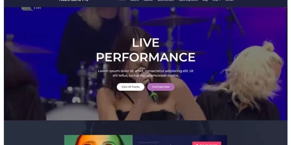 Noble Band Pro – Elementor Music WordPress Theme 1.1 GPL Theme
