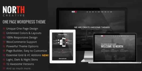 North One Page Parallax WordPress Theme 4.0.7 GPL Theme