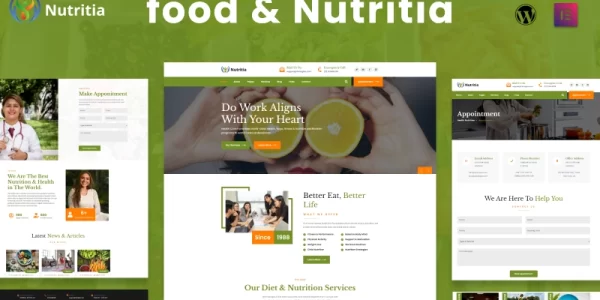 Nutritia Nutrition WordPress Theme 1.0.0 GPL Theme