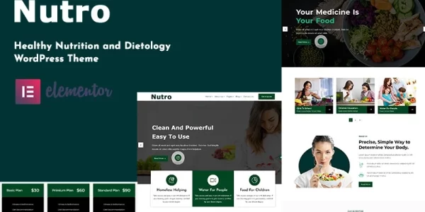 Nutro Nutrition Health Services WordPress Theme 1.0.0 GPL Theme